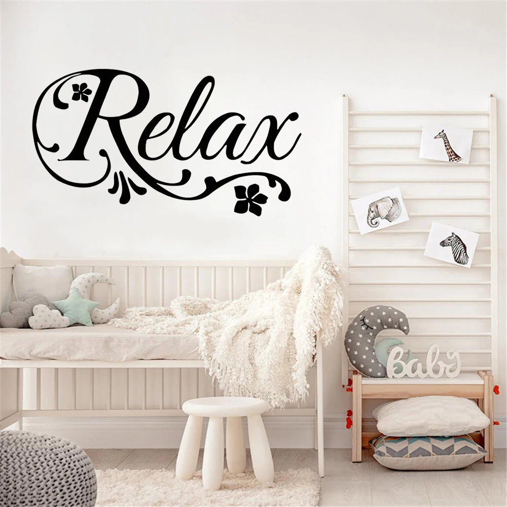 spa beauty salon wall decal lettering relax window vinyl sticker massage spa salon house wall decoration flower art mural free global shipping
