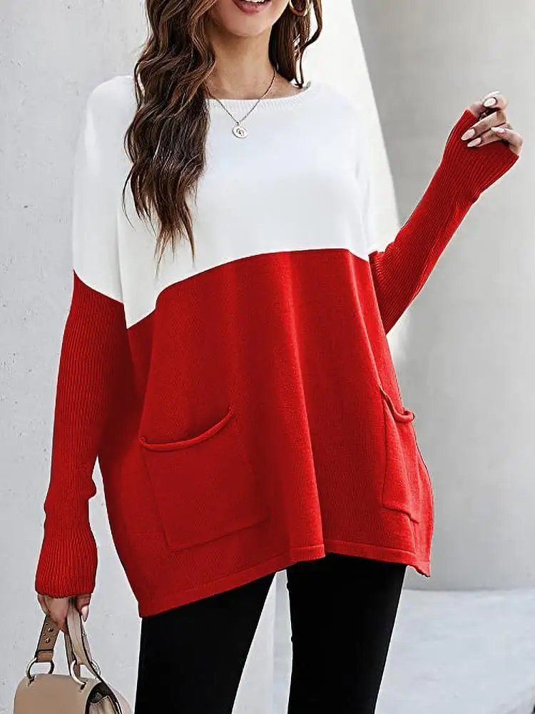 Женский свитер осенний Новый стиль белый вязаный пуловер абрикосового цвета с