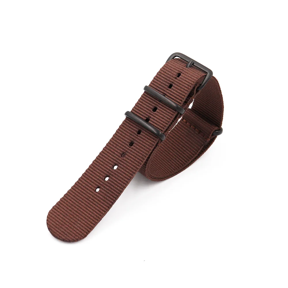 Мужские и женские одноцветные наручные часы Nato с черной пряжкой в полоску