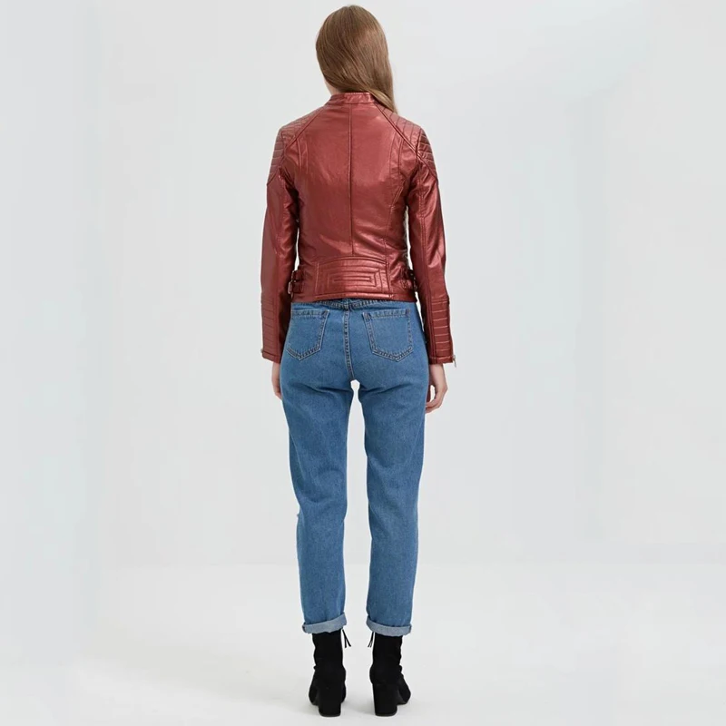 TMODA279 осенне-зимние женские Куртки из искусственной кожи пальто для женщин