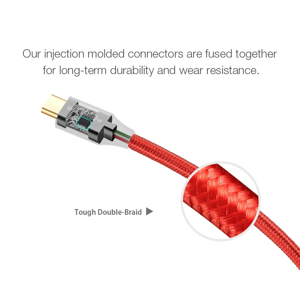 Кабель для передачи данных BlitzWolf USB Type-C 1 8 м/6 футов нерушимый мобильный телефон