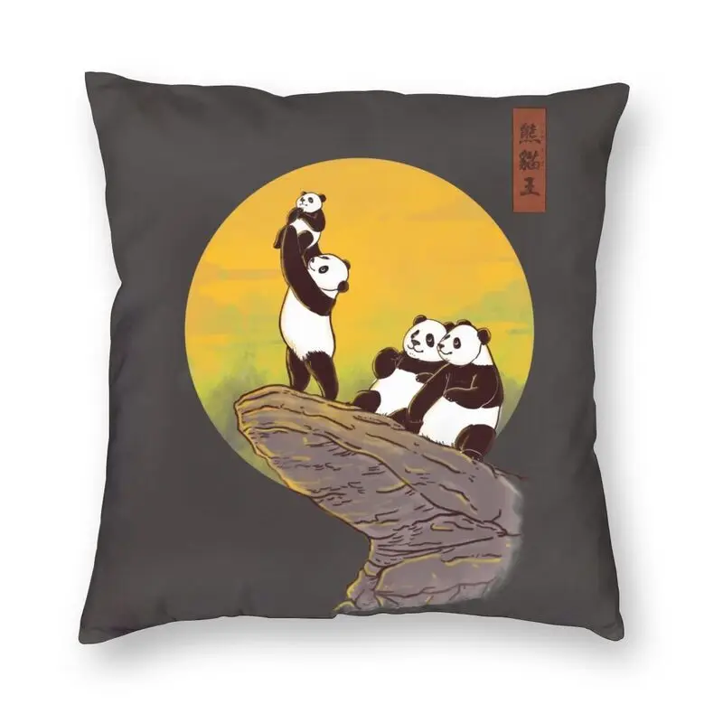 

The Chinese Panda Cushion Cover Two Side Print Animal Cartoon Floor Pillow Case for Car Fashion Pillowcase Home Decoration