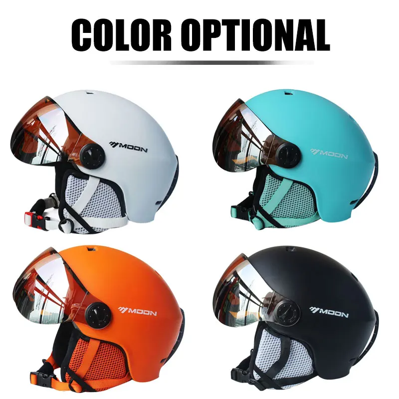 Мун лыжный шлем интегрально формованные PC + EPS высокое качество очки для взрослых