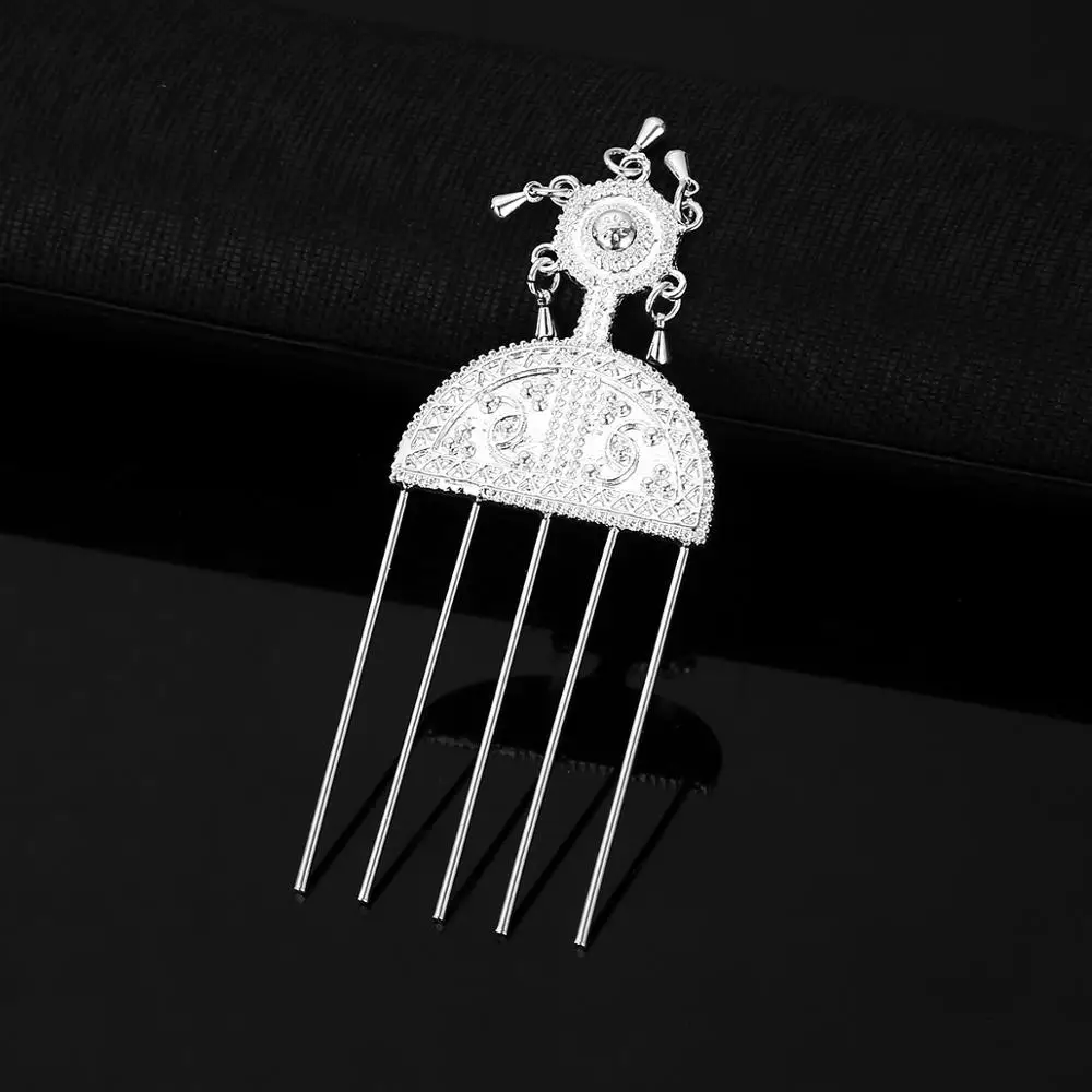 Модные Серебристые палочки для волос АФРИКАНСКАЯ эфиопская девушка головной