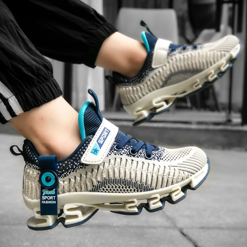 Брендовые кроссовки для мальчиков Детская обувь бега Уличная детская с полой