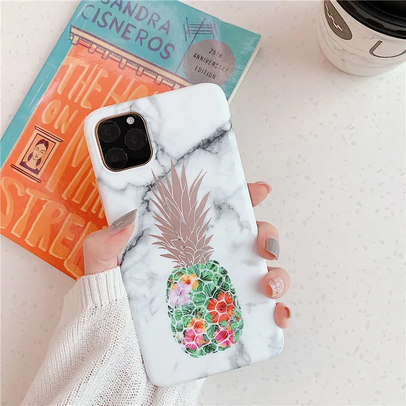 FLYKYLIN мраморный чехол с ананасом для iphone 11 Pro Max 6 S 7 8 Plus XR X XS задняя крышка мягкий IMD
