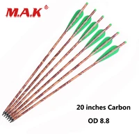 mixed carbon arrows 20 inches for crossbow with changeable head 61224 pcs od 8 8 mm archery crossbow arrows for hunting
