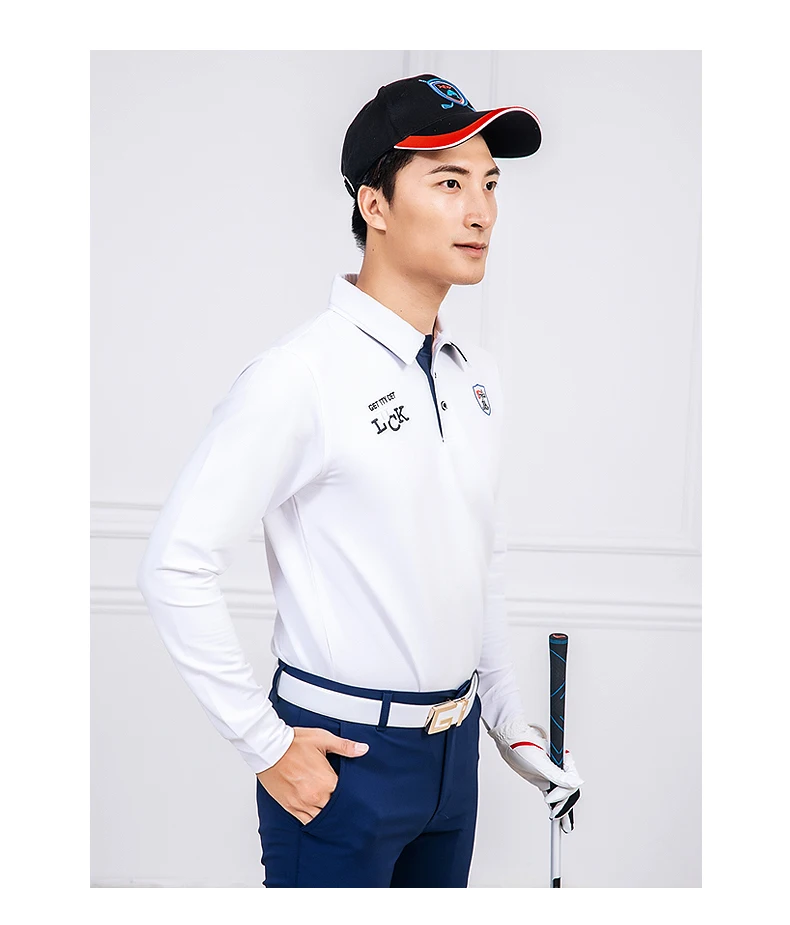 Рубашка для гольфа на осень и зиму Мужская быстросохнущая футболка с длинными