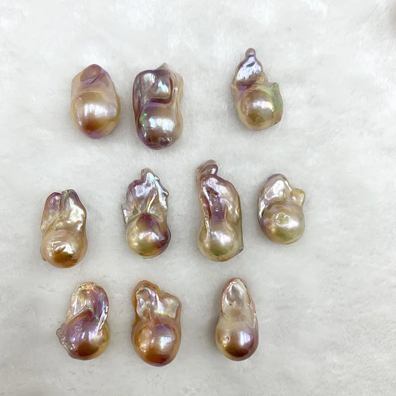 

Бусины-шармы барокко из натурального пресноводного жемчуга, 13-14 мм, 2 шт.