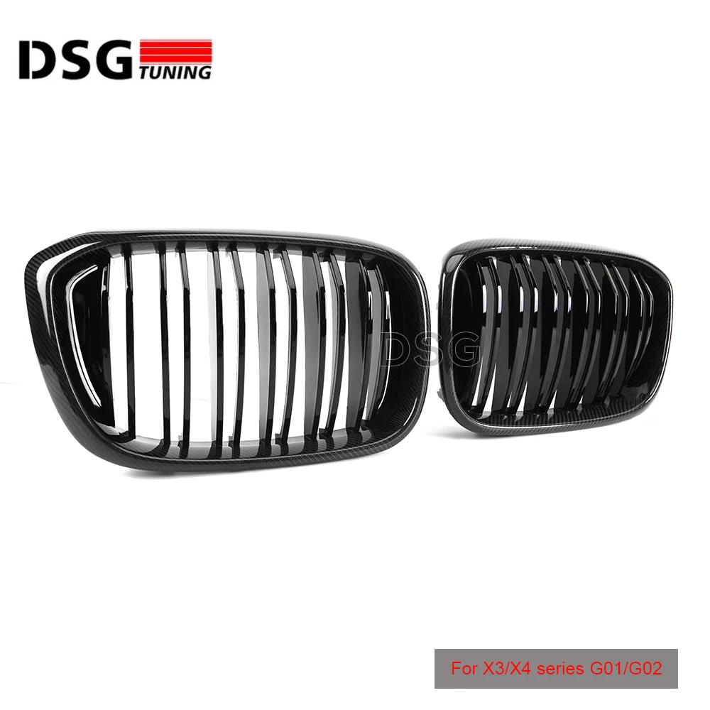 Передняя решетка для BMW X3 X4 G01 G02 Racing из углеродного волокна с 2 планками ABS xDrive20i