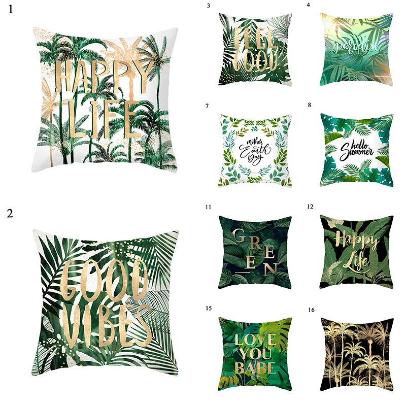 

Fresh Plant Printing Pillow Covers Pillow Covers Anti-slip Cushion Covers Pillow Covers Household Items Letter Printing.