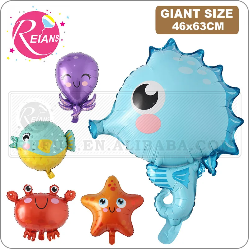 

Fish Foil Balloons Birthday Party Shark octopus Star Fish crab Air globos Sea starfish Animal Theme Party Birthday Decoration
