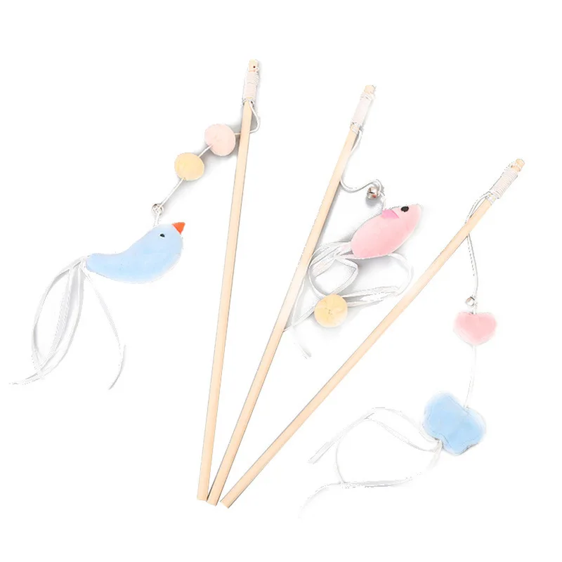 Забавная игрушка для кошек милый деревянный полюс птица рыба Бабочка милая