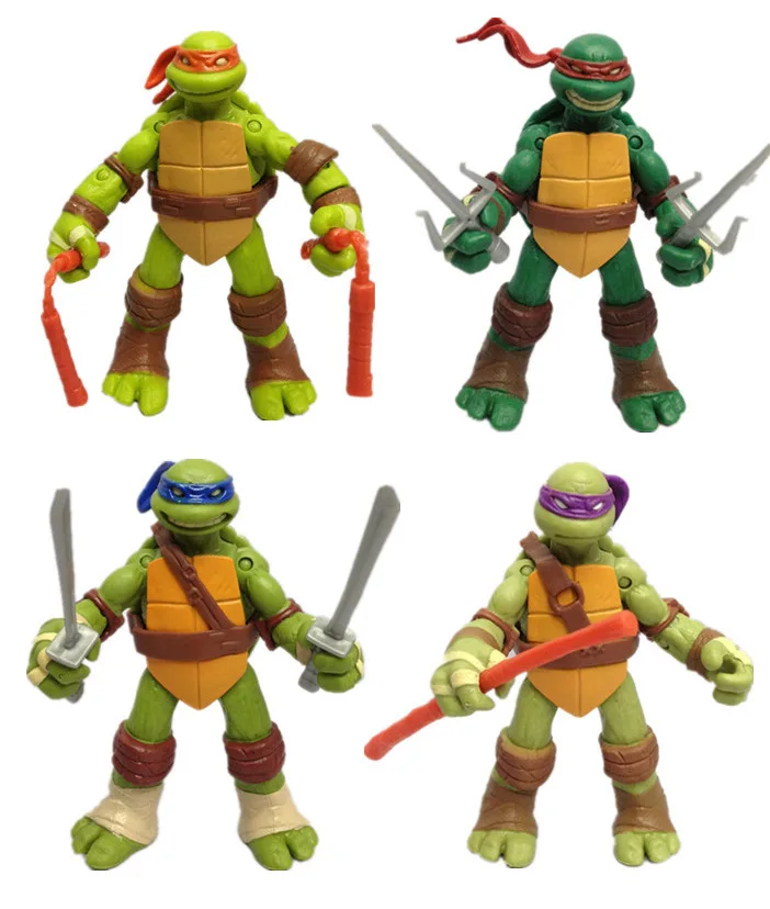 Аниме фигурки леonardo Donatello Michelangelo Raphael ПВХ Фигурки Модель игрушечная черепаха 12