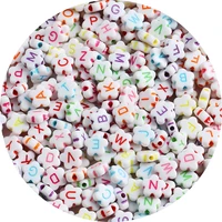 100pcslot mixed acrylic beads flower letter loose spacer beads for needlework jewelry making handmade diy bracelet accessories