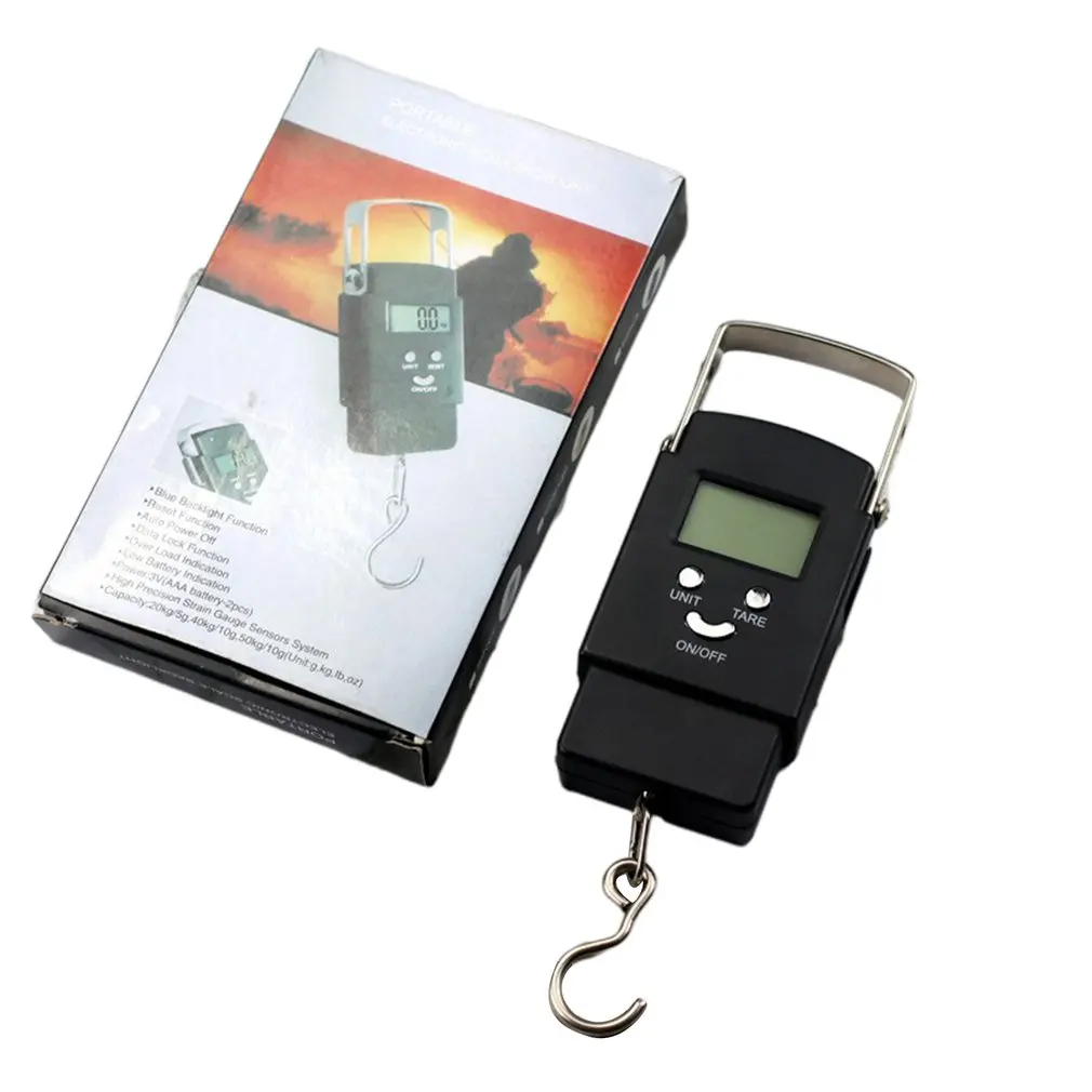 

50kg Smiling Face Portable scale Portable Electronic Scale Blue Backlight Luggage Scale