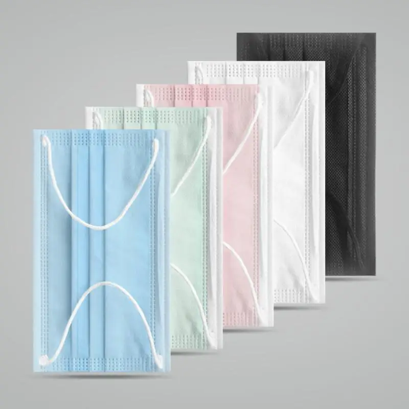 Маска одноразовая 3 слойная из нетканого материала с фильтром 100 шт.|Маски| |