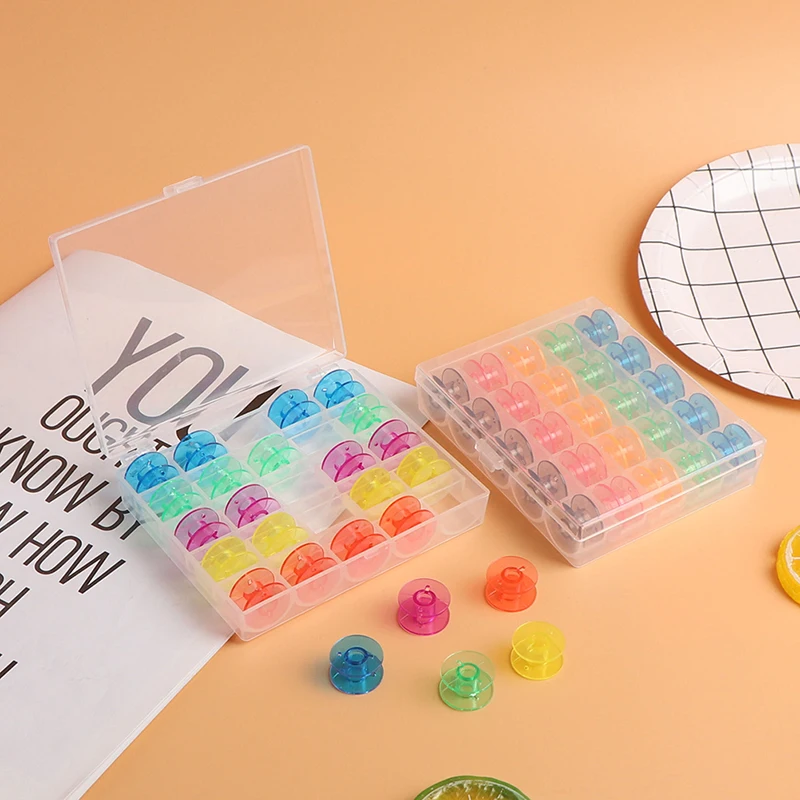 25 шт./компл. набор шпулек Стандартный красочный пластиковый контейнер для