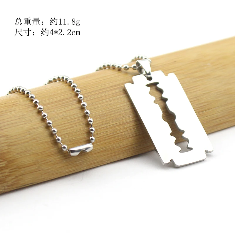 

Ожерелье мужское из нержавеющей стали с бритвенными лезвиями