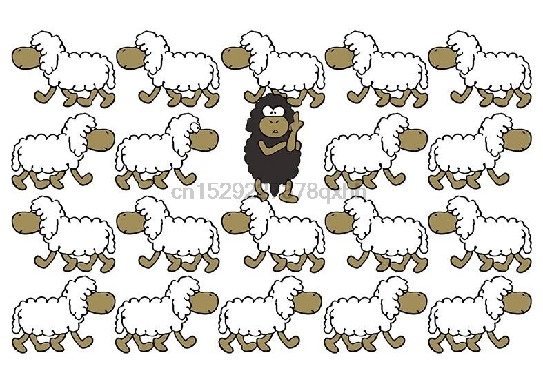 Мужская забавная футболка с черной овечкой идеальный подарок или на день