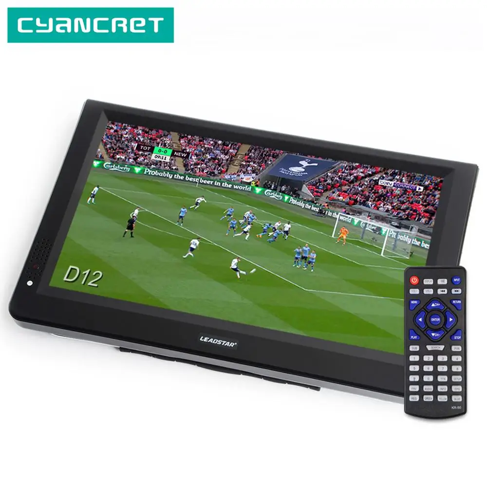 LEADSTAR D12 дюймов HD Портативный ТВ DVB-T2 ATSC ISDB-T tdt цифровой и аналоговый мини маленький автомобильный телевизор Поддержка USB SD карты MP4 AC3