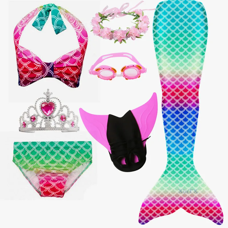 Купальный костюм русалки для девочек Костюм Русалки костюмированной вечеринки