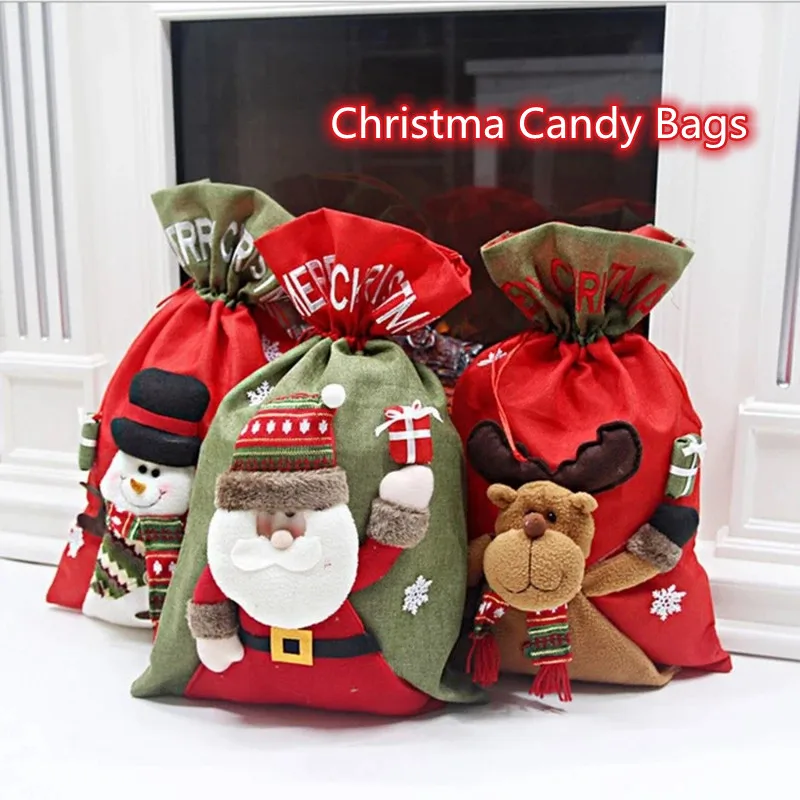

Christma Candy Bags Xmas Gifts Candy Exquisite New Year Present Packet Home Christmas Day Decoration Xmas Party Packing Bags