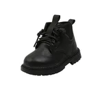 Осень 2022, новые детские ботинки Martin, однотонные кожаные модные короткие ботинки в британском стиле для мальчиков и девочек, модные водонепроницаемые Популярные