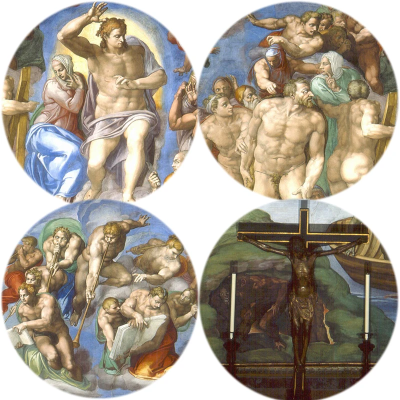 

Famous Painting The Last Judgement by Michelangelo Posters and Prints Wall Art Canvas Painting for Living Room Decor No Frame