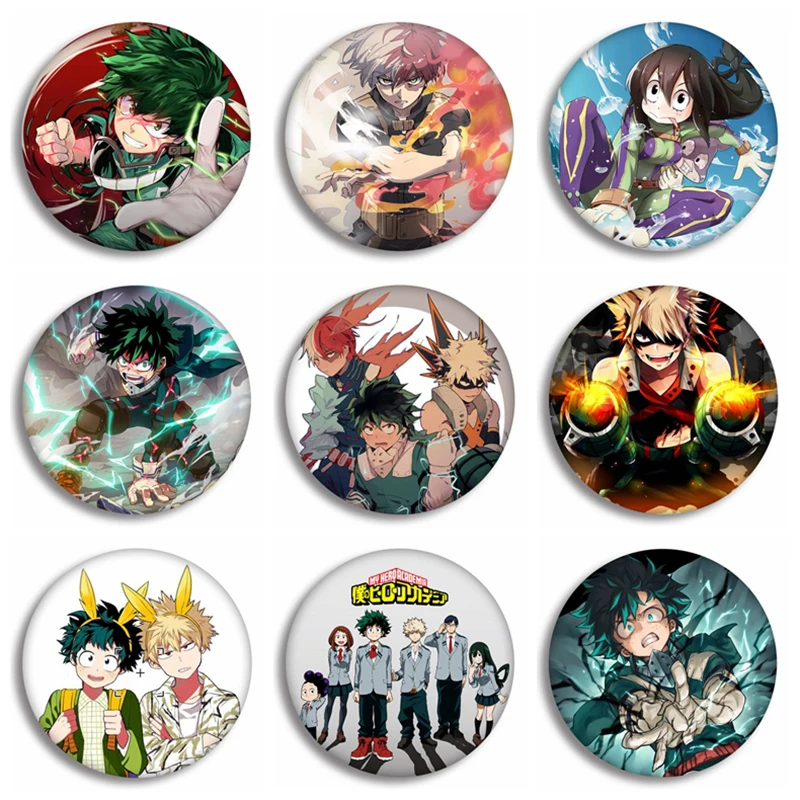 

My Hero Academia Anime Pins Izuku Midoriya Might Boku No Hero Academia Character Cosplay Badge Cartoon Brooches For Bags Clothes