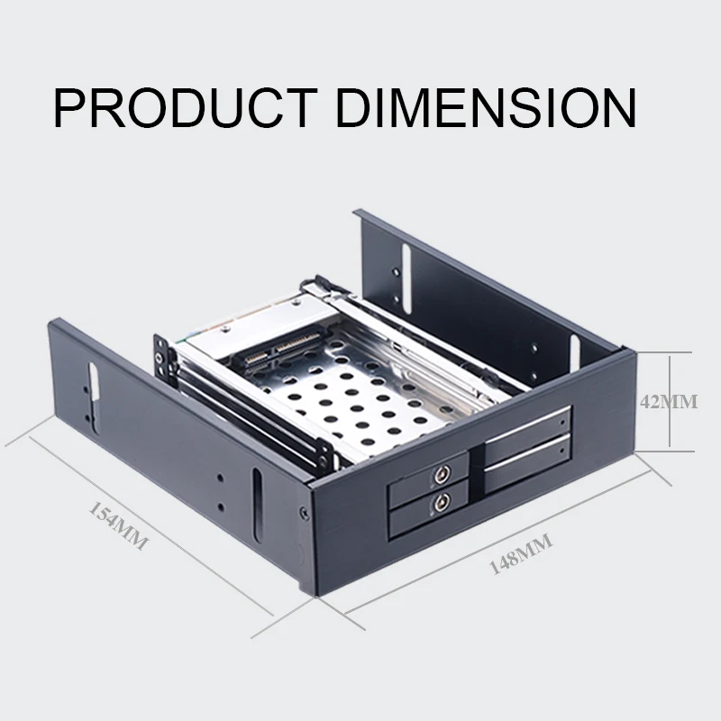Uniatop 2x2 5 "Алюминиевый SATA лоток-меньше горячей замены SSD HDD Мобильная стойка для