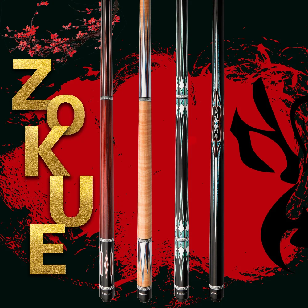 

ZOKUE Billiard Cue Korean 3 Cushion Cue Carom Cue Taper 12mm SKY-FAY Tip Hard Maple Shaft 142 cm Libre Cue Fit Extension