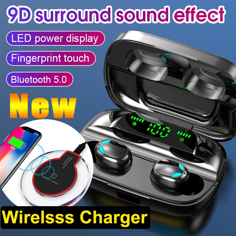 Беспроводная гарнитура TWS с Bluetooth беспроводная сенсорным управлением зарядным