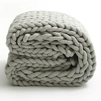 2022 chunky knit seat cushion cotton fluffy soft tight customized hand knot cozy living room mat rug carpet pet bed blankets