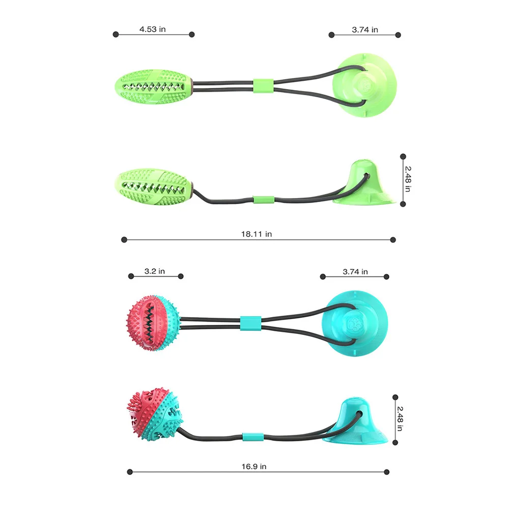 

Dog Interactive Suction Cup Push TPR Ball Toys Elastic Ropes Dog Tooth Cleaning Chewing Playing IQ Treat Toys Pet Puppy Supplies