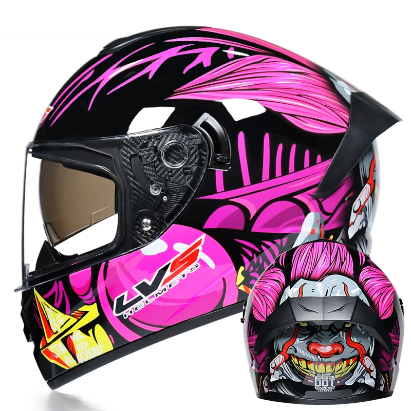 

Full Face Helmet Motorbike Racing for Men Women DOT Approved Motocross Casco Quality Fabric Sunscreen Anticollision Black Visor
