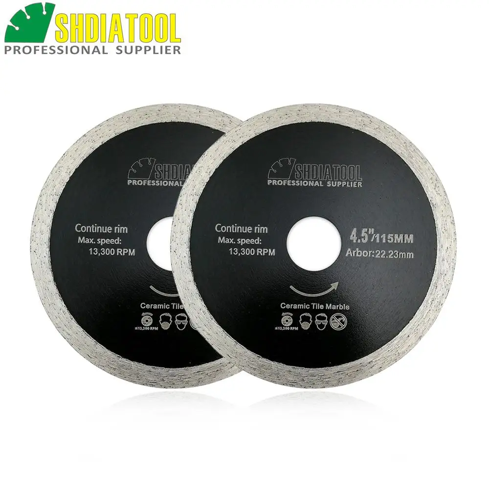 SHDIATOOL 2 шт 4 5 &quot/115 мм Горячий-прессованный непрерывный Rim резак Алмазный лезвия