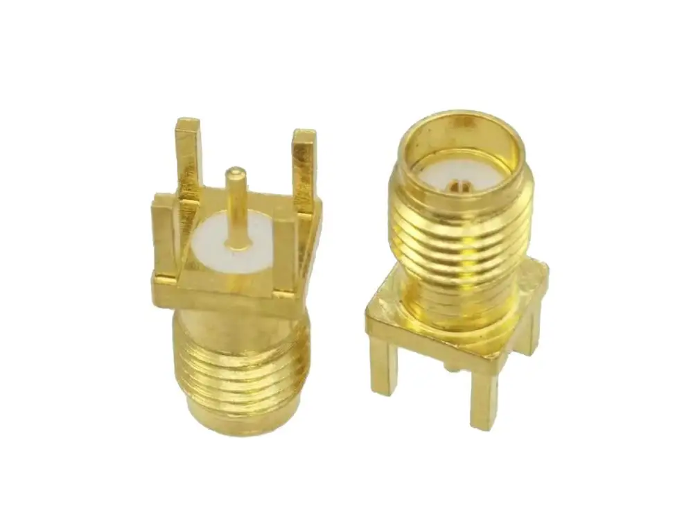 Разъем SMA гнездо крепление на печатную плату пайкой прямой радиочастотный