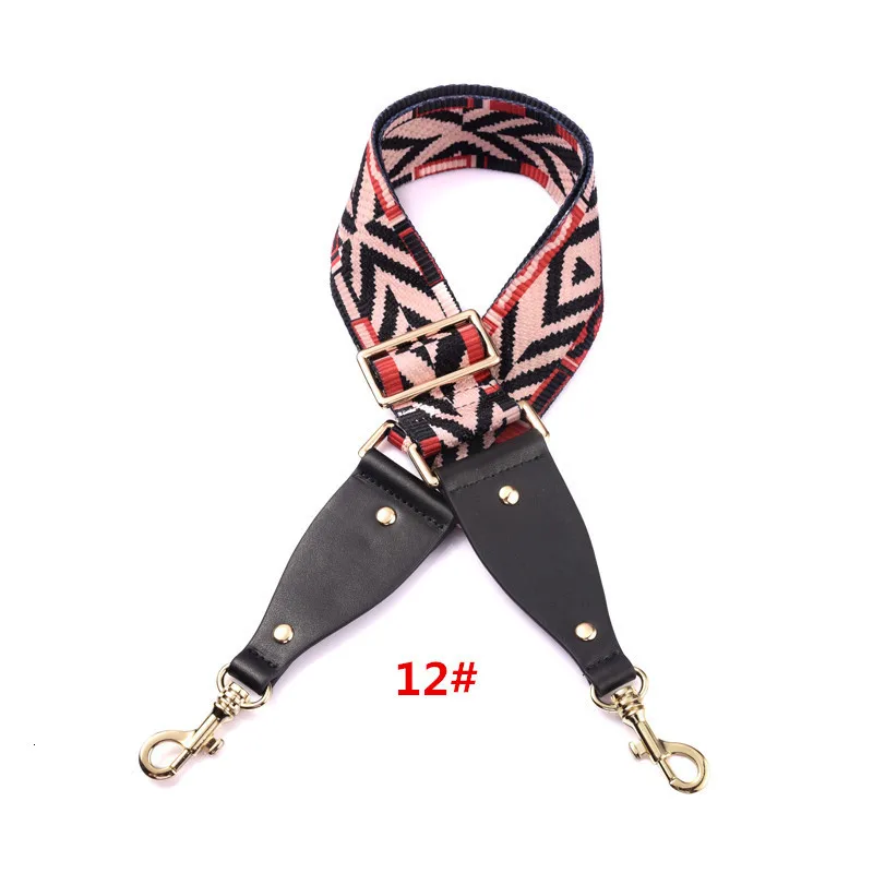ribbon 12 Gold hook Новая леопардовая лента Холщовая Сумка ремень с 120 см регулируемого размера с цветком шаблон плечо широкий ремень кожаная сумка, аксессуары дикий стиль - Цвет: ribbon 12 Gold hook