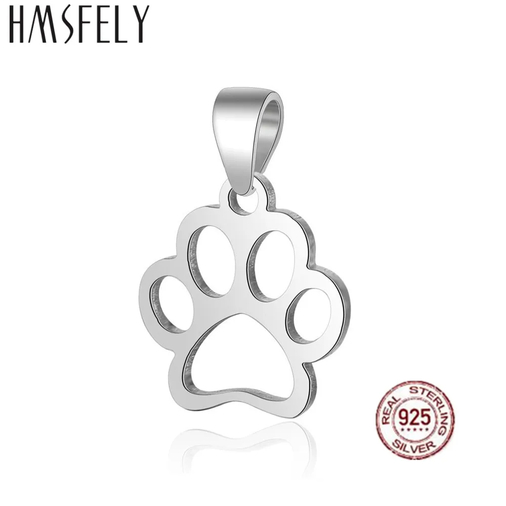 HMSFELY 925 стерлингового серебра отпечаток лапы собаки форма кулон для DIY женщин