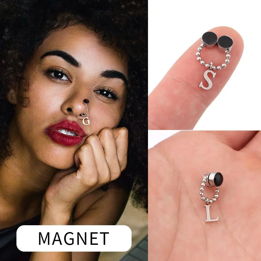 

Party New Style Fashion Jewelry Multifunctional Non Pierced Earrings Magnet Nose Ring No Piercing Pendant Earrings