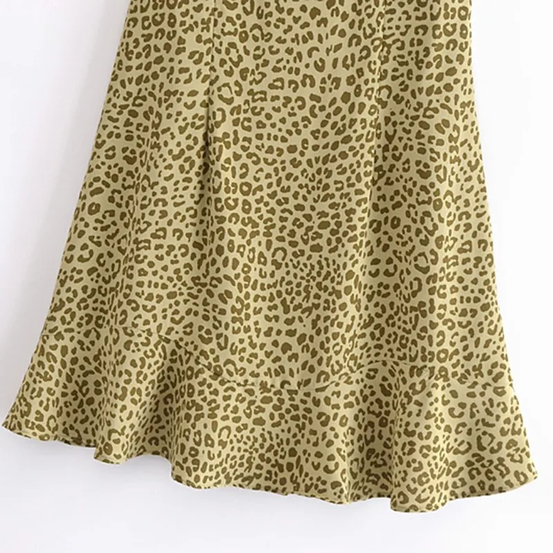 

Alldoke Leopard Dress Women Sexy A-line High Waist Sleeveless Spaghetti Strap Dress Summer 2021 Ladies Mini Dresses Vestidos