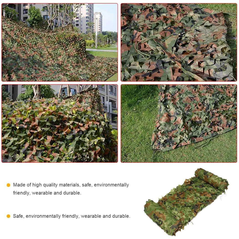 

Double-sided Outdoor Camo Netting Camouflage Net Bulk Roll Mesh Cover Decoration Sun Shade For Party Camping