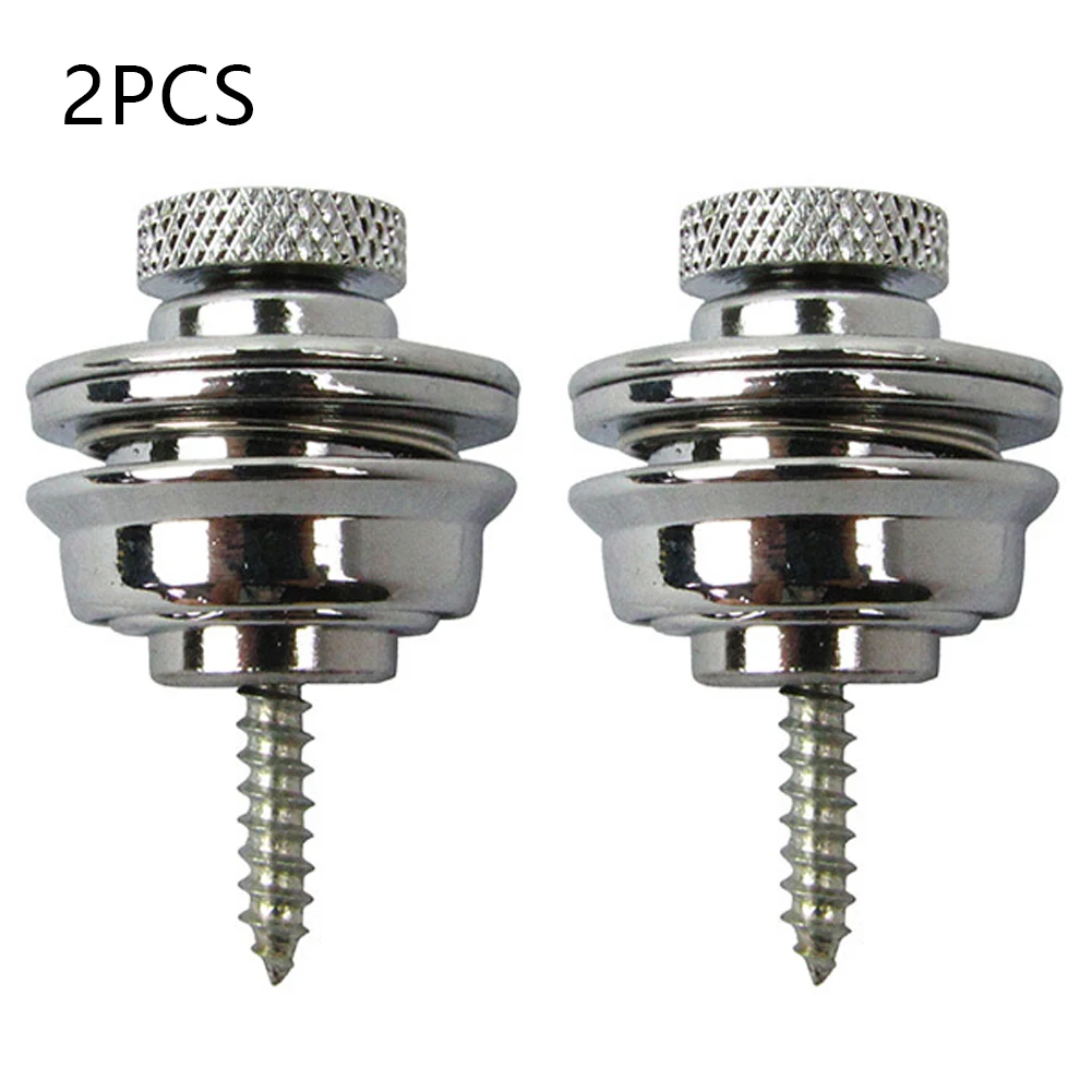 

2pcs Guitar Strap Lock Metal Button Hold Tight Easy Remove Screw For Acoustic Electric Bass Guitar Strap Buckle Button Lock