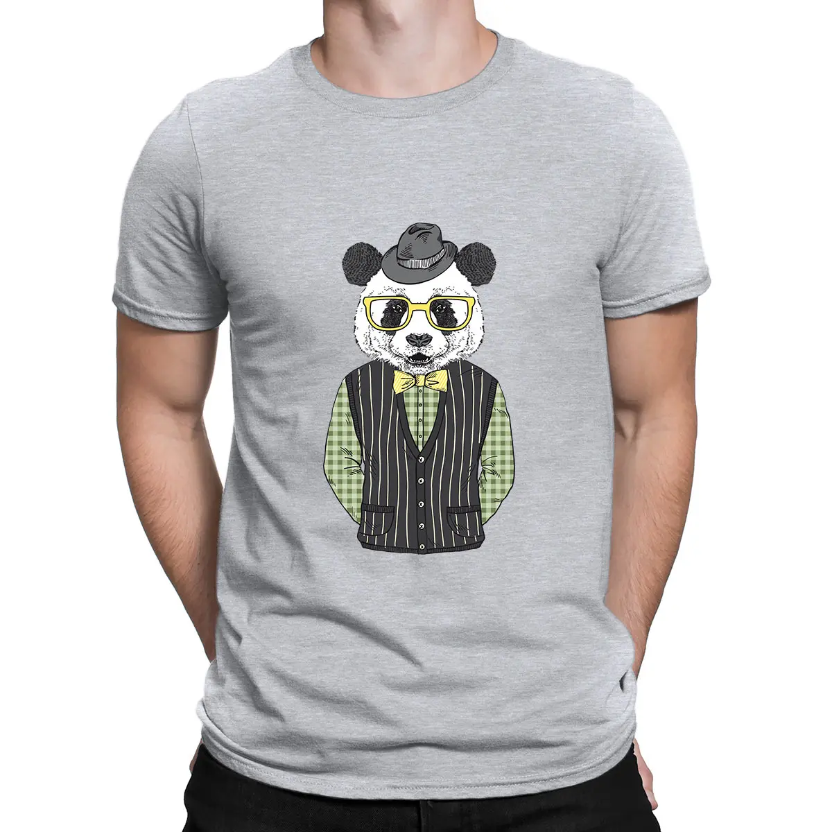 

2021 Summer New Fashion Panda Print T Shirt Harajuku Holiday O Neck Short Sleeve Tees Tops White 100%Cotton T Shirt