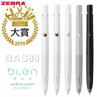 1pc zebra bas88 blen shock absorbing smooth low center of gravity ballpoint pen 0 50 7mm redblackblue writing school supplies