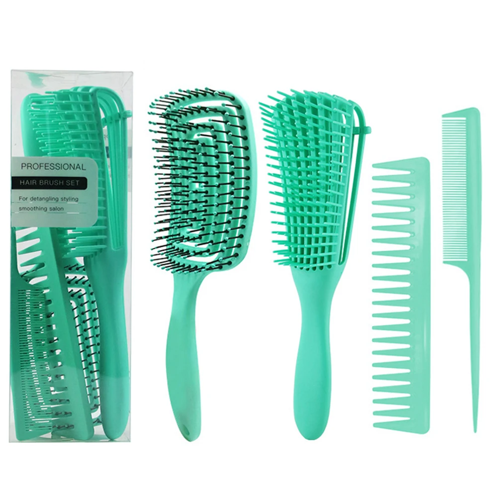 

4pcs Scalp Massage Comb Hair Brush Kit Men Women Detangle Octopus Hairbrush Anti-Tie Knot Hair Combs Salon Hair Styling Tools