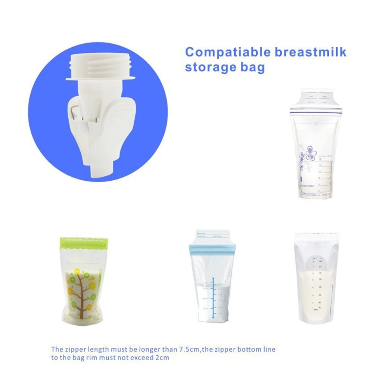 

Baby Breast Milk Storage Bags Clip Adapter for Breast Pump Connector Converter