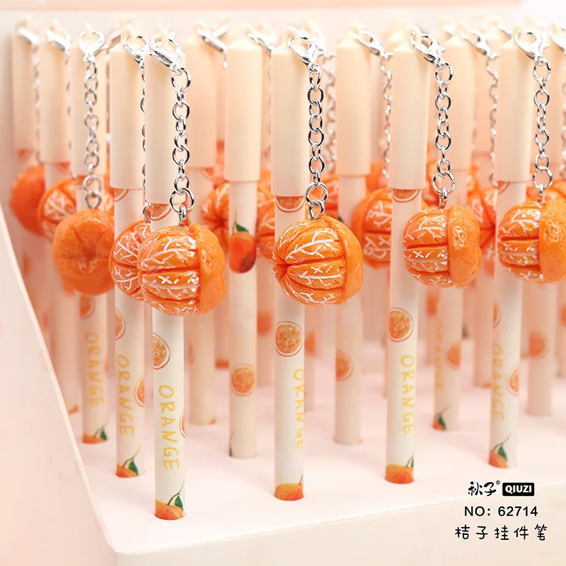 1 шт. Мультяшные фрукты персик апельсин киви мангостин гелевая ручка с подвеской