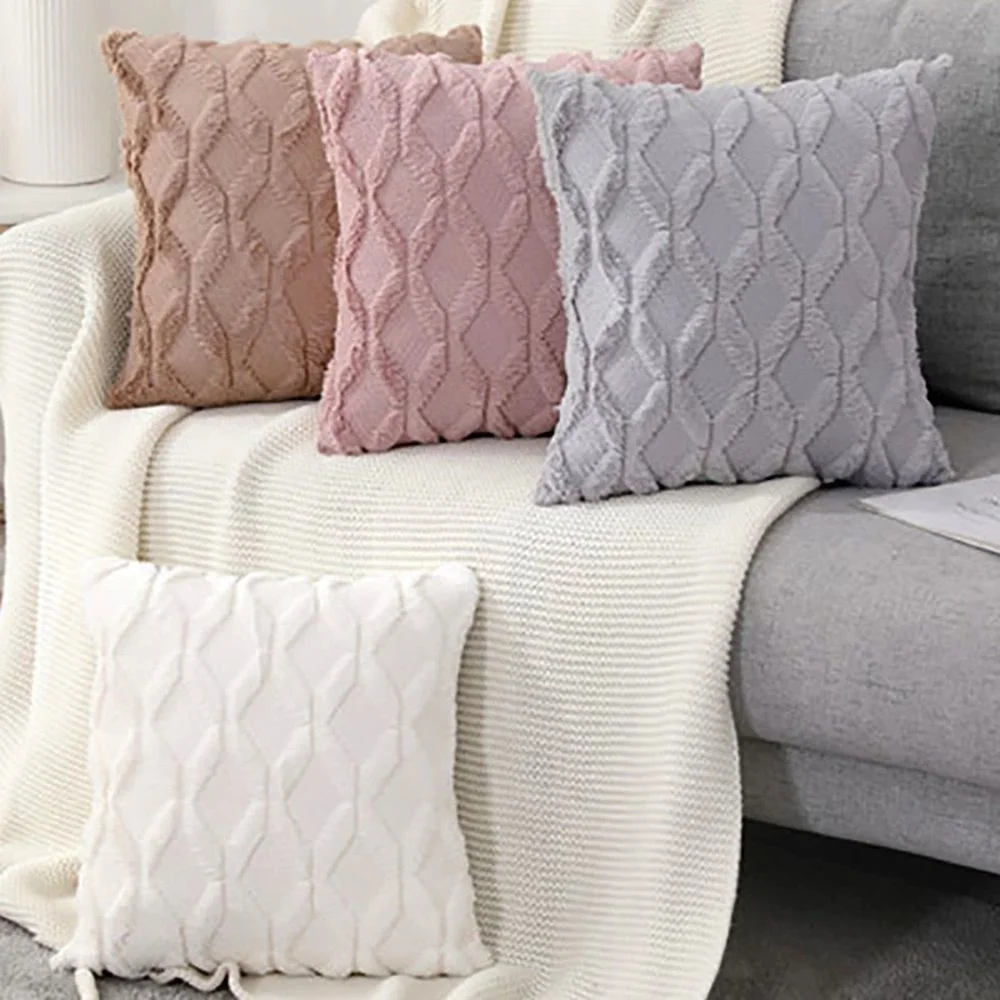

2pcs Cushion Pillow Cover Sofa Plush Pillowcase Living Room Decoration Nordic Hug Throw Case Home Decor Soft Prismatic
